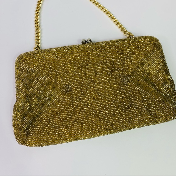 Vintage Walborg Gold Beaded Evening Purse - Picture 6 of 9
